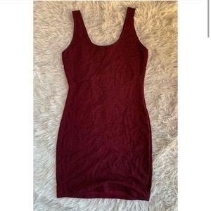 Forever 21 Burgundy Floral Dress Mini